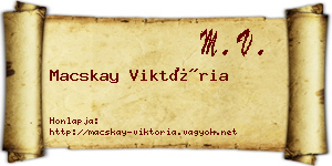 Macskay Viktória névjegykártya